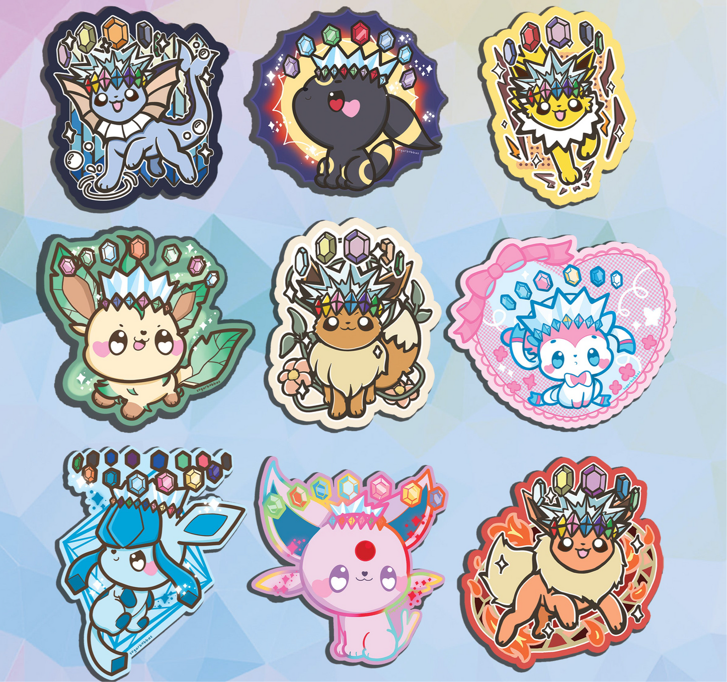 Prismatic Eeveelution Stickers