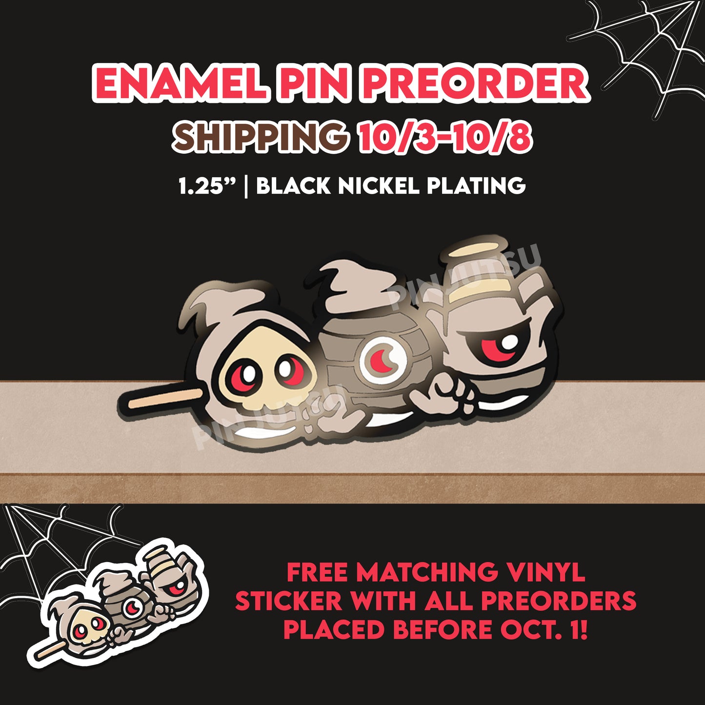 PREORDER: Duskull Dango Enamel Pin (SHIPS OCT. 3-8, 2025)