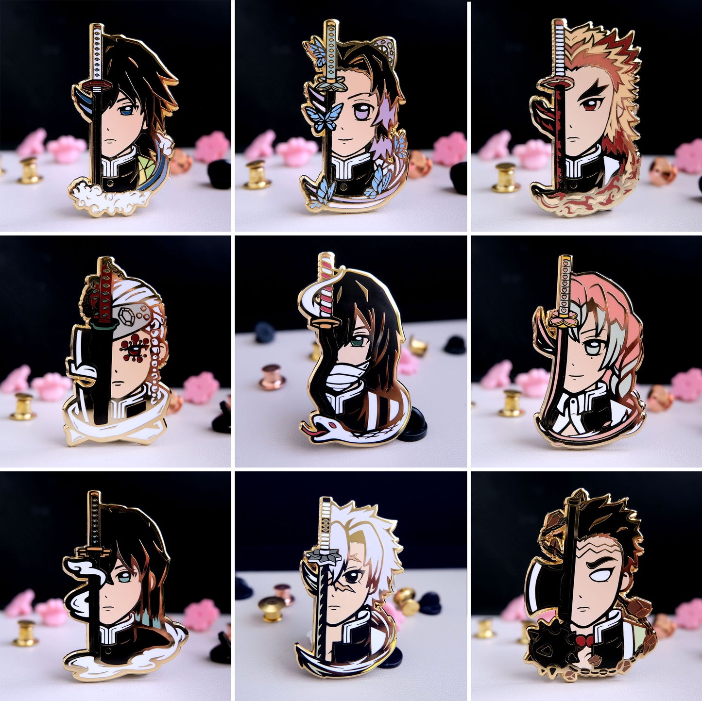 Pillar Enamel Pins Full Set