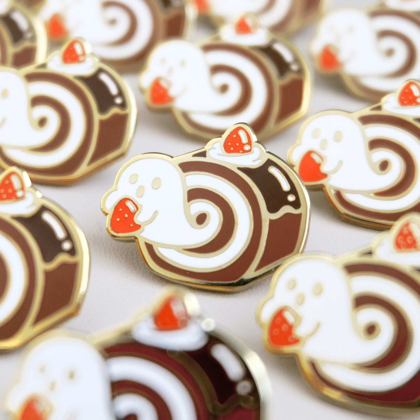 Ghost Cake Roll Enamel Pin