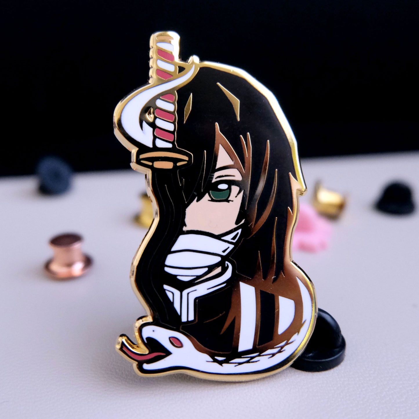 Serpent Pillar Enamel Pin