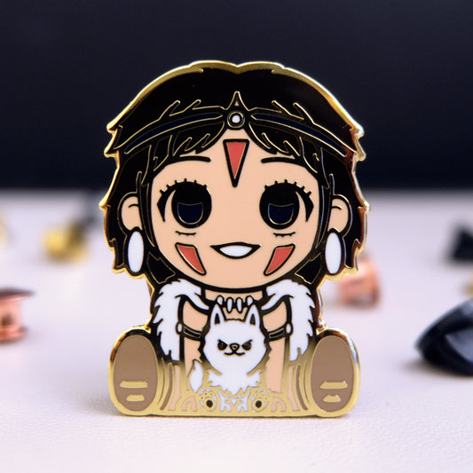 Chibi Wolf Princess Enamel Pin