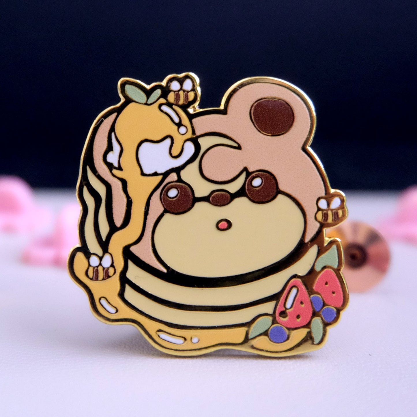 Moon Bear Pancakes Enamel Pin