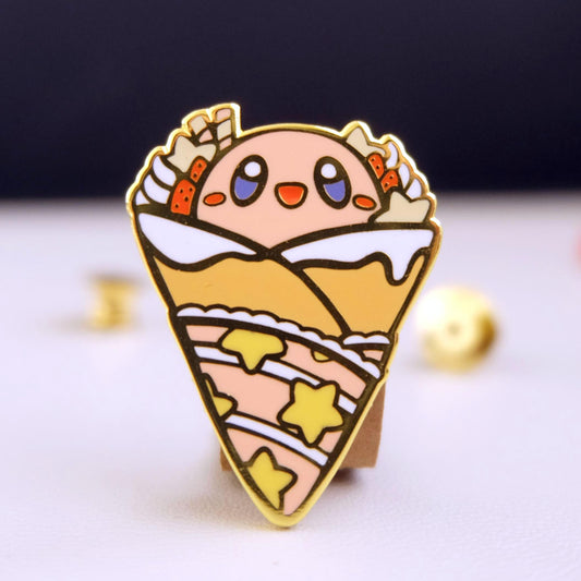 Strawberry Poof Crepe Enamel Pin