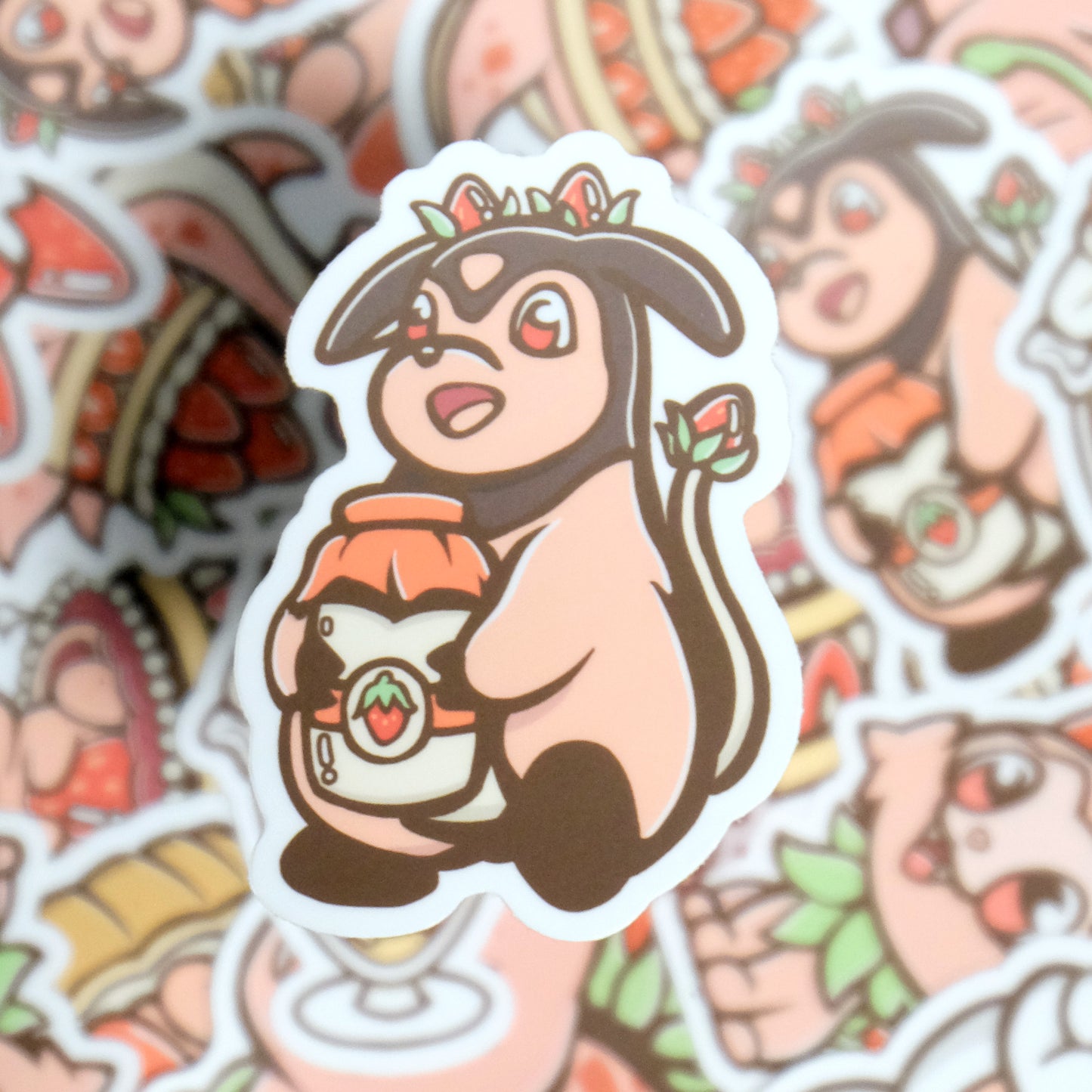 Strawberry-mon Vinyl Stickers