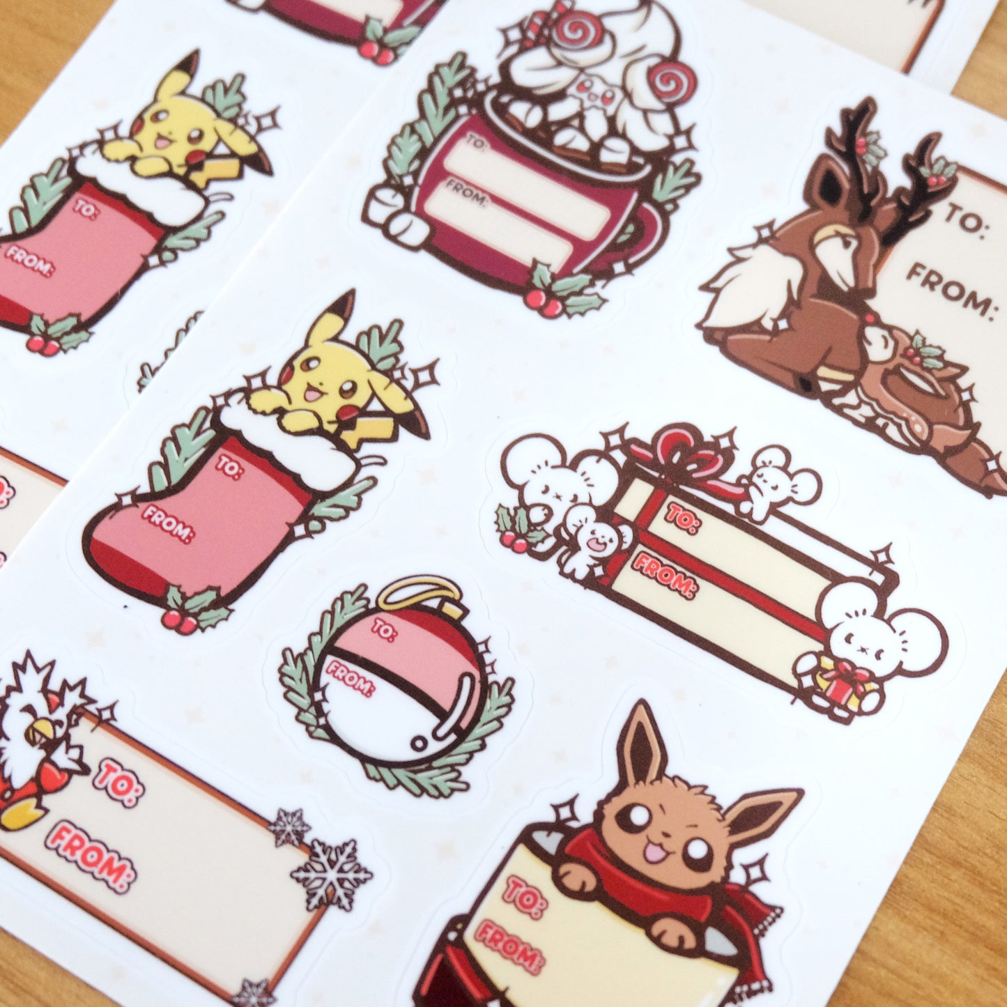Pokeholiday Gift Labels (Set of 2 Sheets)
