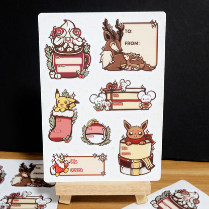 Pokeholiday Gift Labels (Set of 2 Sheets)