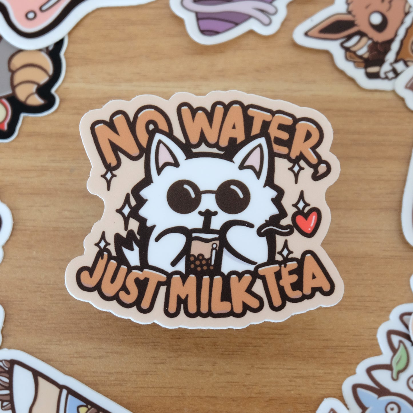 No Water, Just Milk Tea Vinyl Sticker