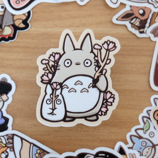 Cherry Blossom Totoro Vinyl Sticker