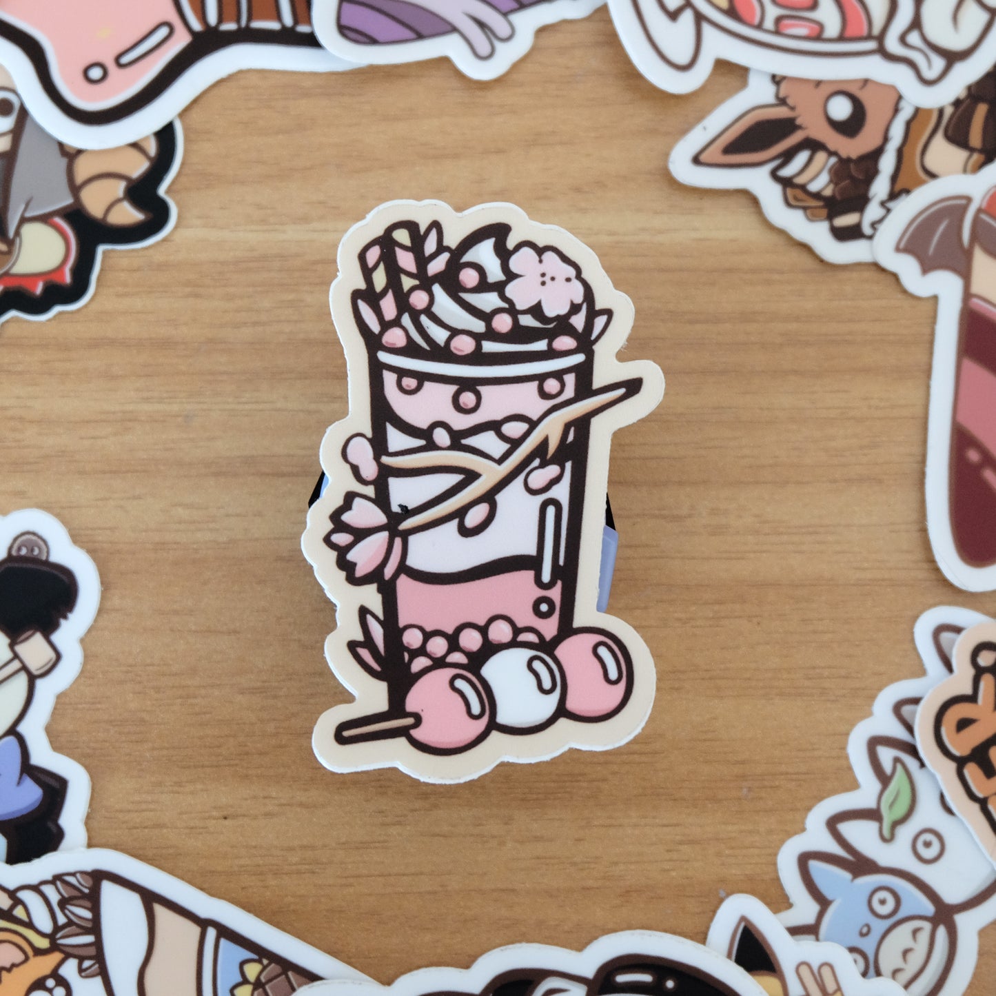 Cherry Blossom Boba Vinyl Sticker