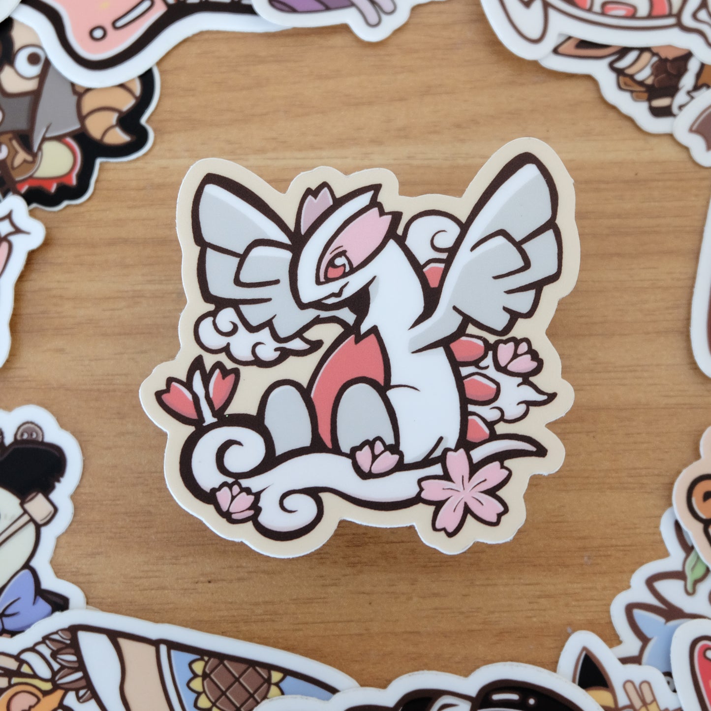Cherry Blossom Lugia Vinyl Sticker