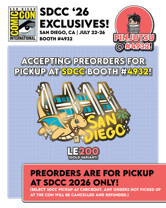 SDCC PICKUP: Con Center Dragon Enamel Pin (Gold) | LIMIT 1 PER VARIANT PER PERSON