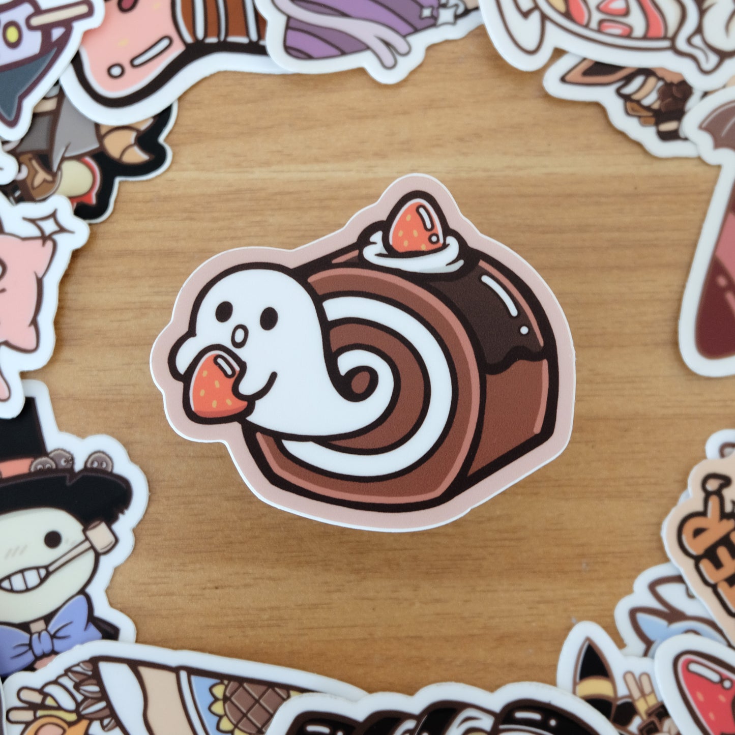 Ghost Cake Roll Vinyl Sticker