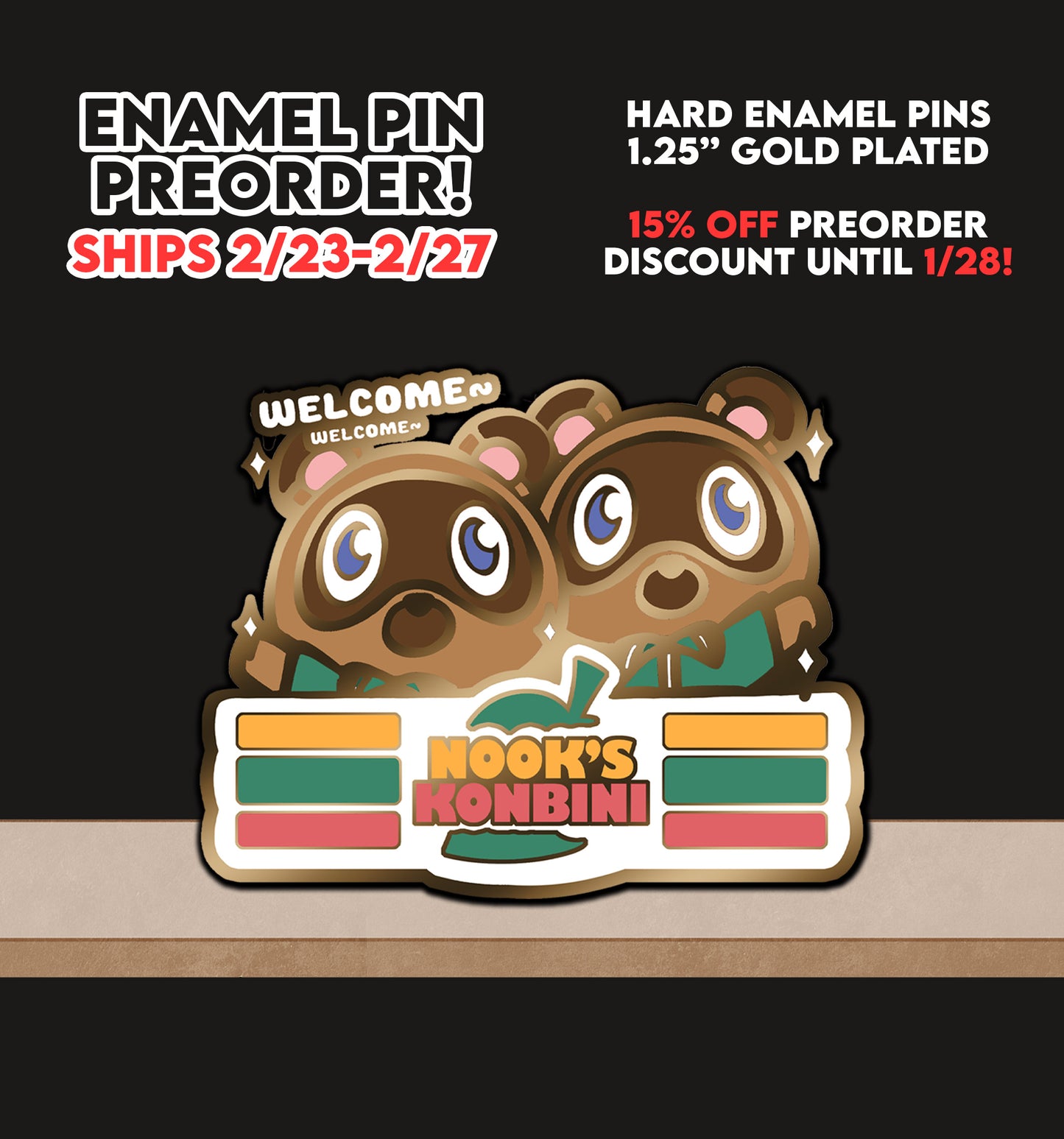 PREORDER: Animal Crossing Nook's Konbini Enamel Pin (SHIPS FEBRUARY 2026)