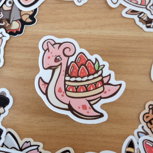 Strawberry Lapras Vinyl Sticker