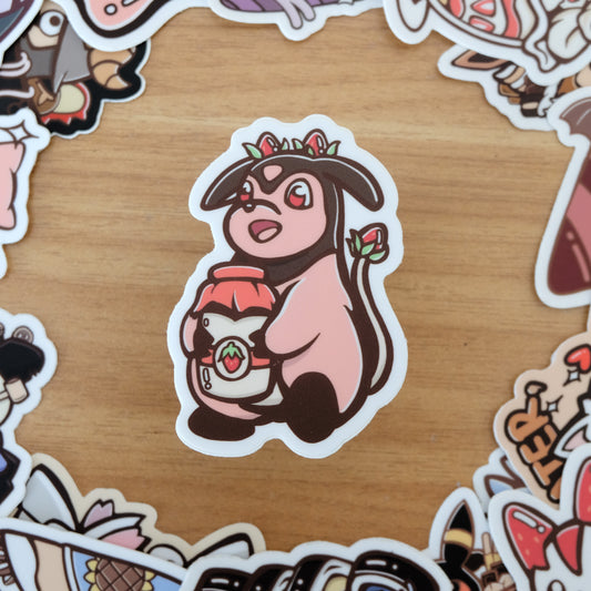 Strawberry Miltank Vinyl Sticker
