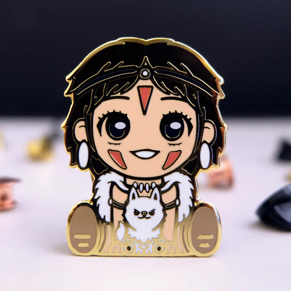 Chibi Wolf Princess Enamel Pin