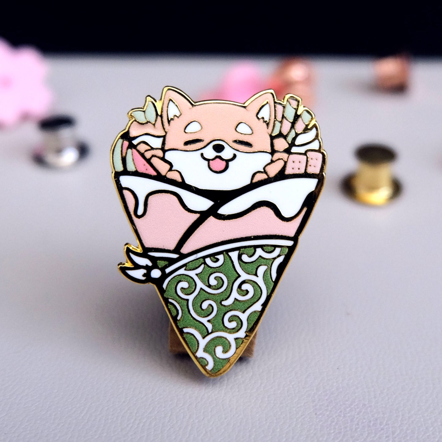 Shiba Crepe Enamel Pin