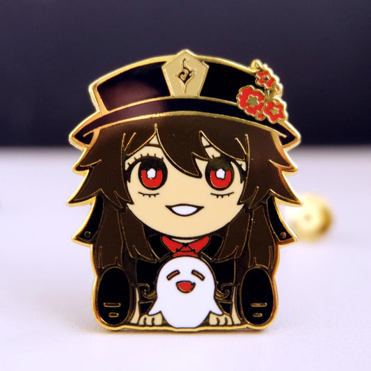 Chibi Hu Tao Enamel Pin
