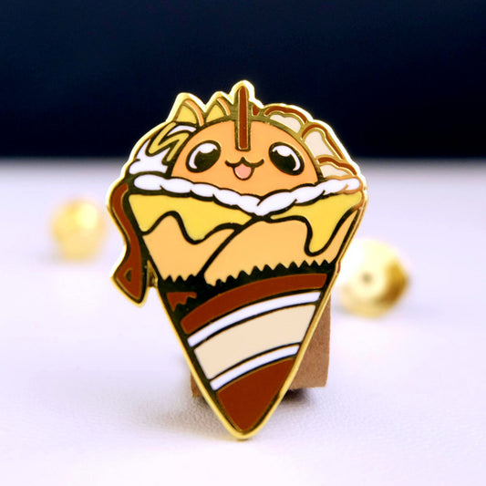 Chainsaw Pup Crepe Enamel Pin